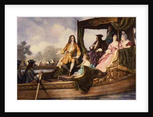 Illustration of Handel Presenting Water Music to King George I by Anonymous
