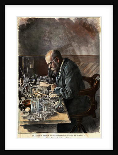 Illustration of Scientist Robert Koch Working in Laboratory by Anonymous