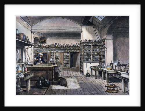 British Chemist Michael Faraday in His Physics Laboratory by Anonymous