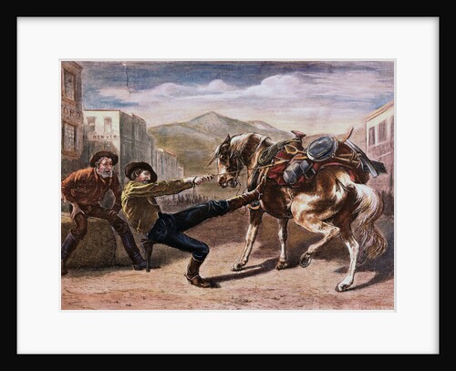 Miner Pulling Horse by Anonymous