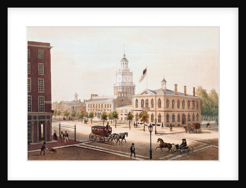 Pedestrians and Travelers on Street at Philadelphia State House by Anonymous
