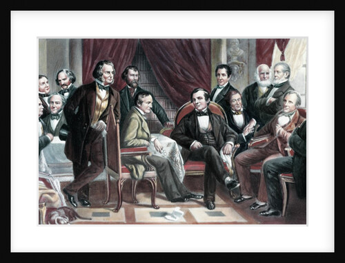 Drawing of Author Washington Irving and Friends Conversing by Anonymous
