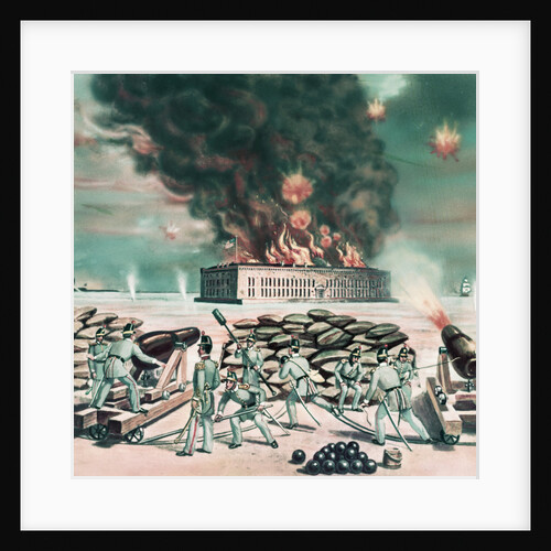 Soldiers Using Canon to Destroy Fort Sumter by Anonymous