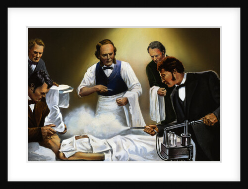 Illustration of Joseph Lister Using Carbolic Spray During Surgery by Anonymous