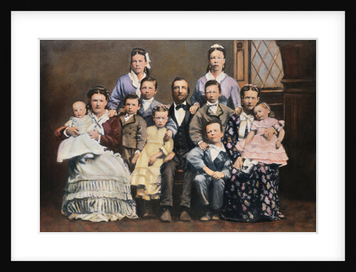 Mormon Family with Two Wives and Nine Children by Anonymous