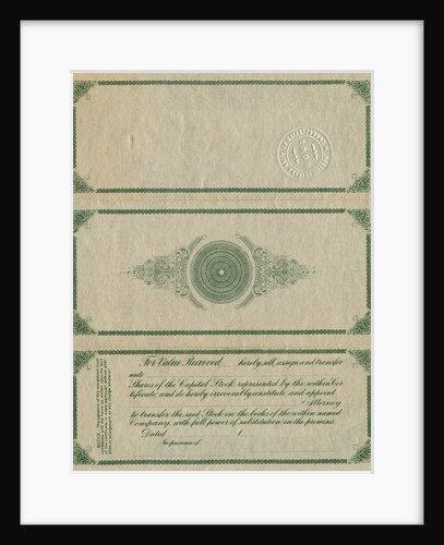 The Back of a British American Mine Certificate by Anonymous