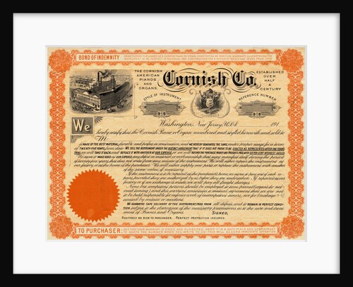 Depiction of Cornish Company Bond by Anonymous