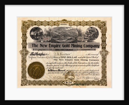 Stock Certificate for One Dollar by Anonymous