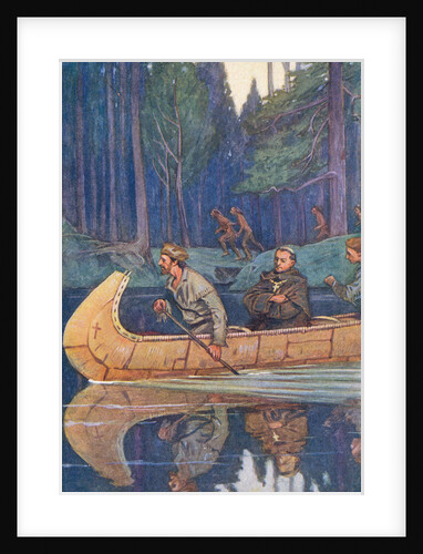 Louis Hennepin Riding in Canoe by Anonymous