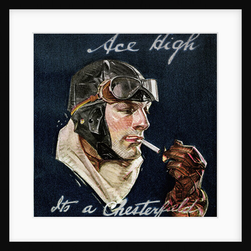 Aviator Smoking Chesterfield Cigarette by Anonymous