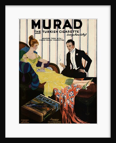 Man in Tuxedo Smoking Murad Cigarette by Anonymous