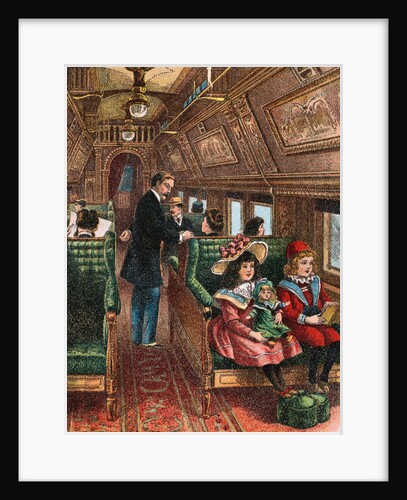 Illustration of the Interior of a 19th-Century Pullman Car by Anonymous