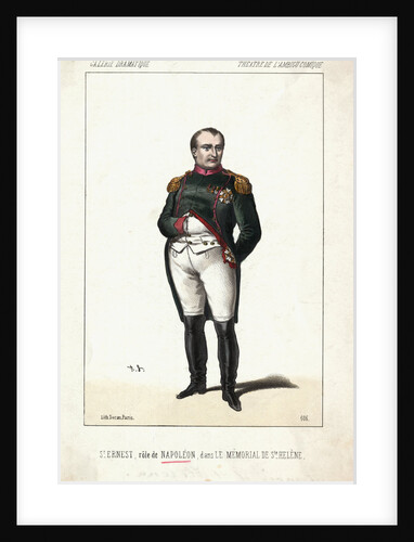 St. Ernest in the role of Napoleon in Memorial to St. Helene Lithograph by Anonymous
