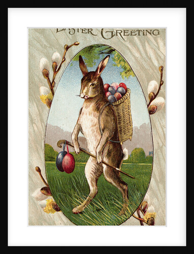 Rabbit Carrying Easter Eggs by Anonymous