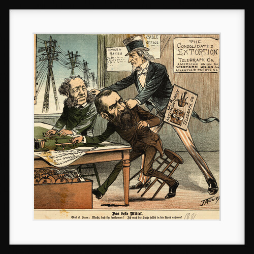 Political Cartoon Targeting Telegraphs by Anonymous
