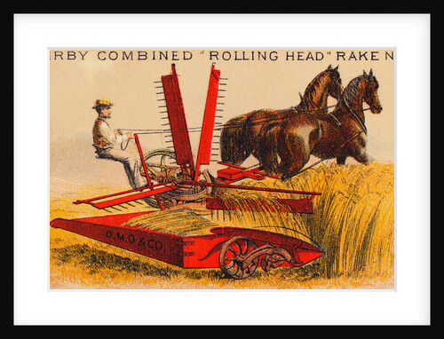 Farmer Driving Reaping Machine by Anonymous