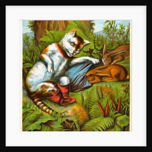 Puss and Boots Chatting with Rabbits by Anonymous