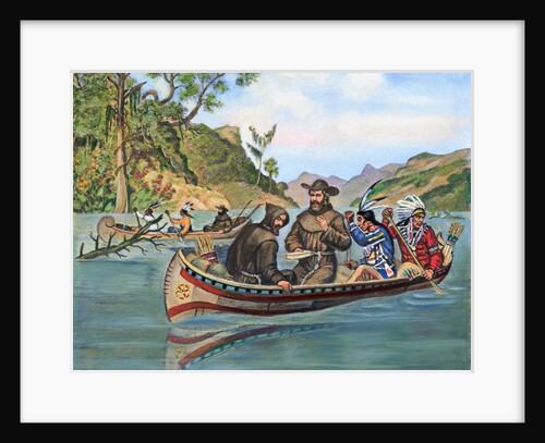 Marquette and Jolliet on Mississippi River by Anonymous