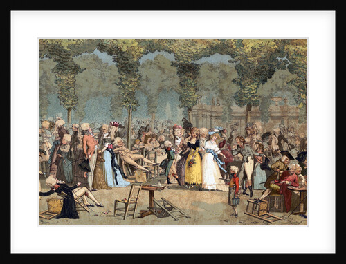 Crowd in Parisian Garden by Anonymous