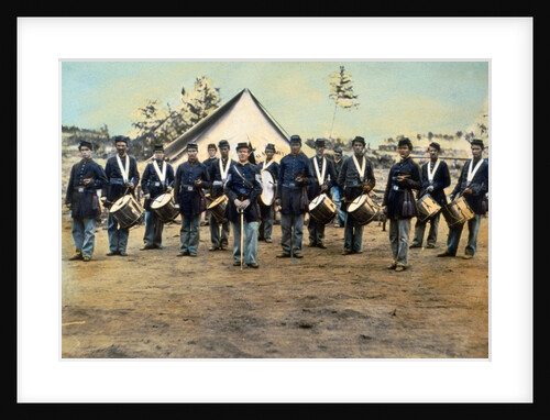Civil War Soldiers Posing at Encampment by Anonymous