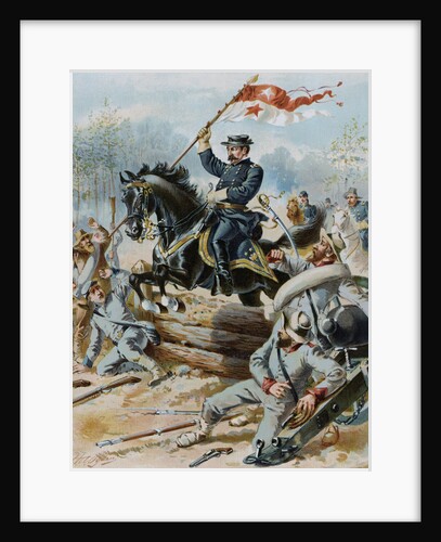 Illustration of Philip Henry Sheridan in Civil War Battle by Anonymous