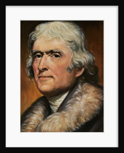 Drawing of Thomas Jefferson Wearing Fur Collared Coat by Anonymous