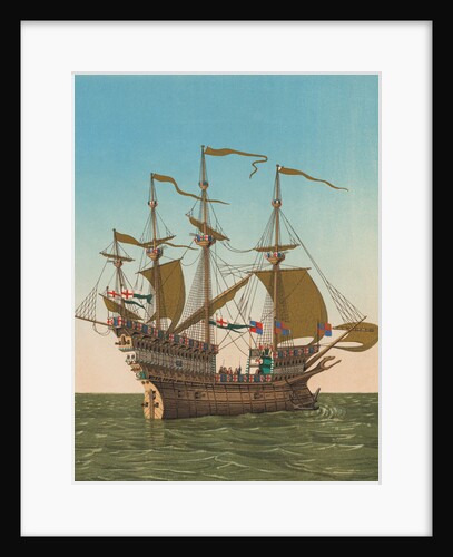 Large British Vessel on the Sea by Anonymous