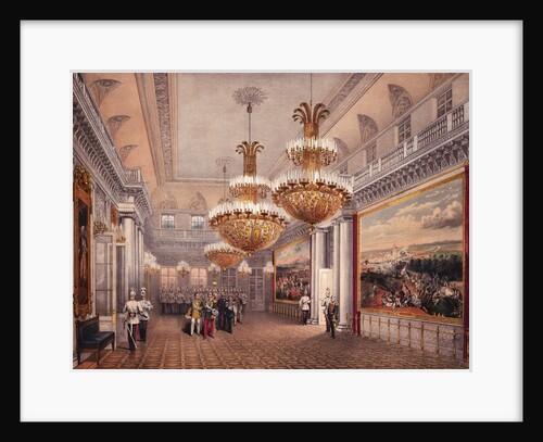 Print of Soldiers and Officials Inside the Winter Palace by Anonymous