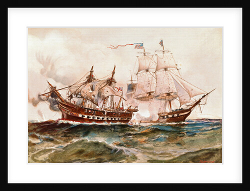 Military Vessels on the Ocean by Anonymous