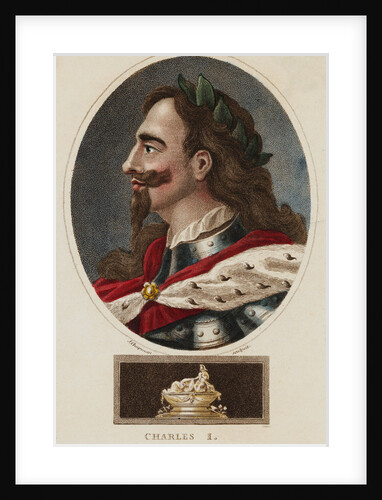 Hand-Colored Print of Charles I of England by Anonymous