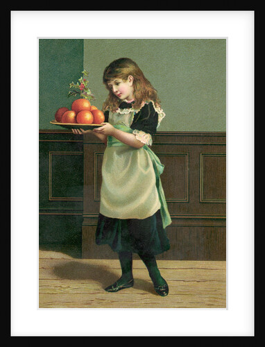 19th-Century Illustration of a Young Girl Preparing for the Christmas Season by Anonymous