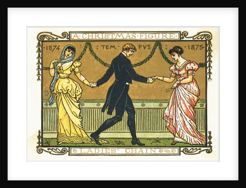 19th-Century Illustration of a Man Dancing Between Two Women by Anonymous