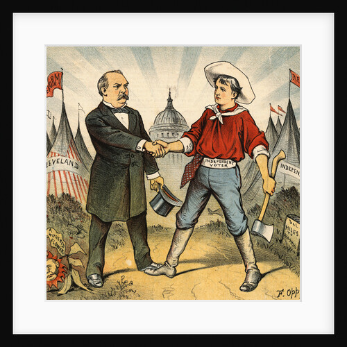 Illustration of Grover Cleveland Making Friends with Citizen by Anonymous