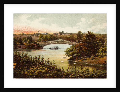 Lake and Bow Bridge in Central Park by Anonymous