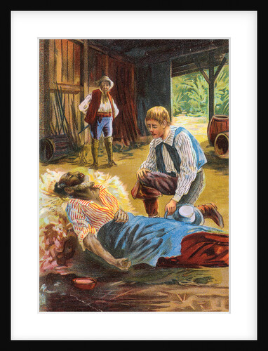 Illustration of Scene from Uncle Tom's Cabin by Harriet B Stowe