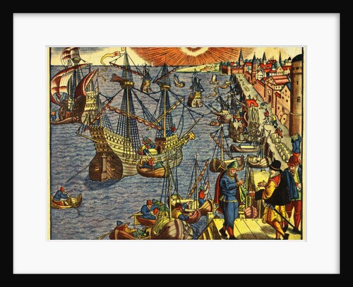 Spanish Travelers Leaving Port in Lisbon by Anonymous