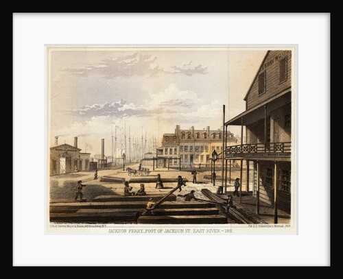 Men Working with Lumber Near East River Dock by Anonymous
