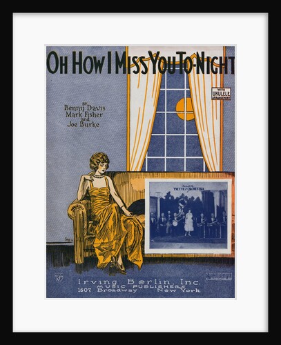 Theatrical Show Bill with Lonely Woman Reclining on a Sofa by Anonymous