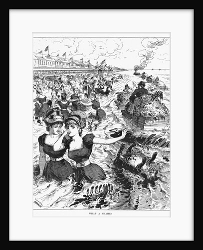 Print of People Running from Garbage at Coney Island by Anonymous