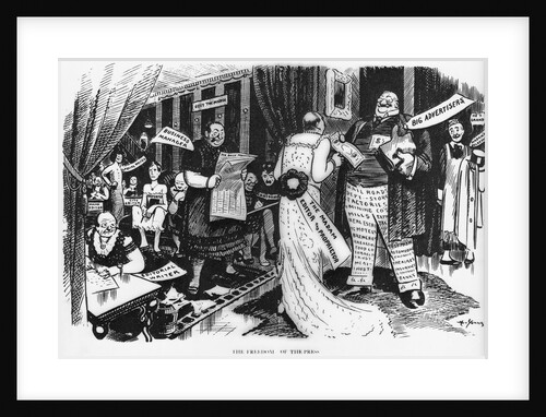 Cartoon Portraying Big Business Controlling Newspapers by Anonymous