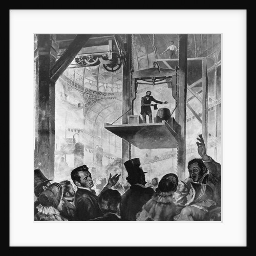 Elisha Otis Demonstrating Elevator by Anonymous