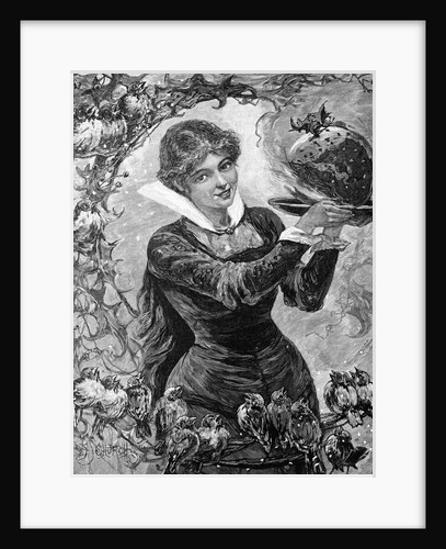 Woman Holding A Christmas Pudding by Anonymous