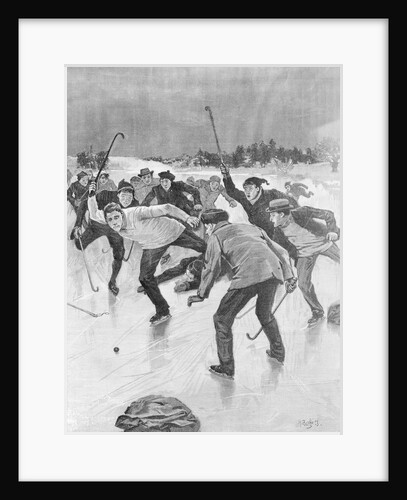 Men Playing Hockey by Anonymous