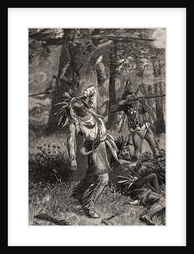 Woodcut Entitled Death of Tecumseh by Anonymous