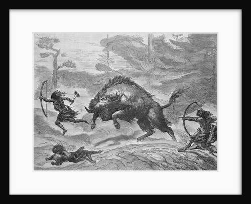 Illustration Depicting Hunting of Cattle by Anonymous