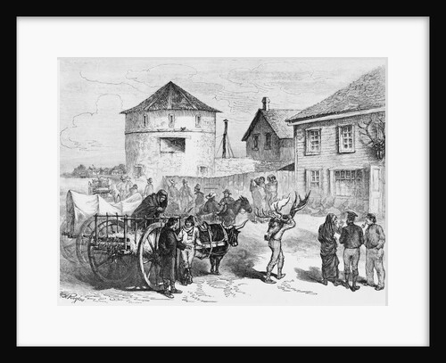 Print of Manitoba Traders in 1879 by William A. Rogers