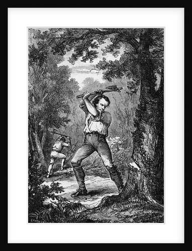 Abraham Lincoln Chopping Down Tree by Anonymous