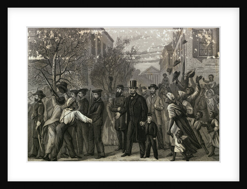 Crowds Welcoming Abraham Lincoln by Anonymous