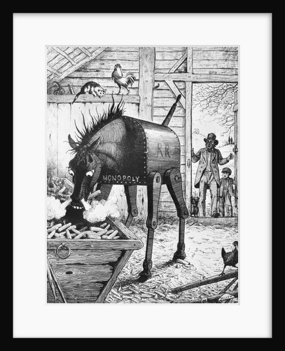 Illusional Depiction of Monopolizing Iron Horse Controlling Farmers by Anonymous
