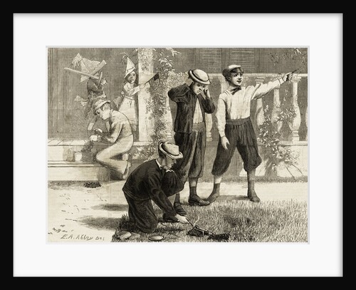 Boys Celebrating The Fourth Of July by Anonymous